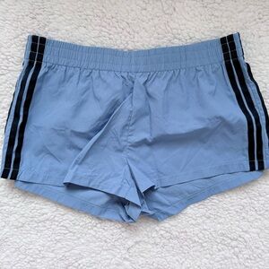 Edikted Light Blue Athletic Shorts with Navy Stripes (NWOT)